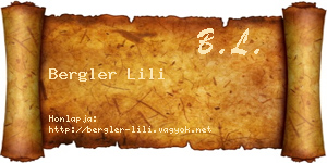 Bergler Lili névjegykártya